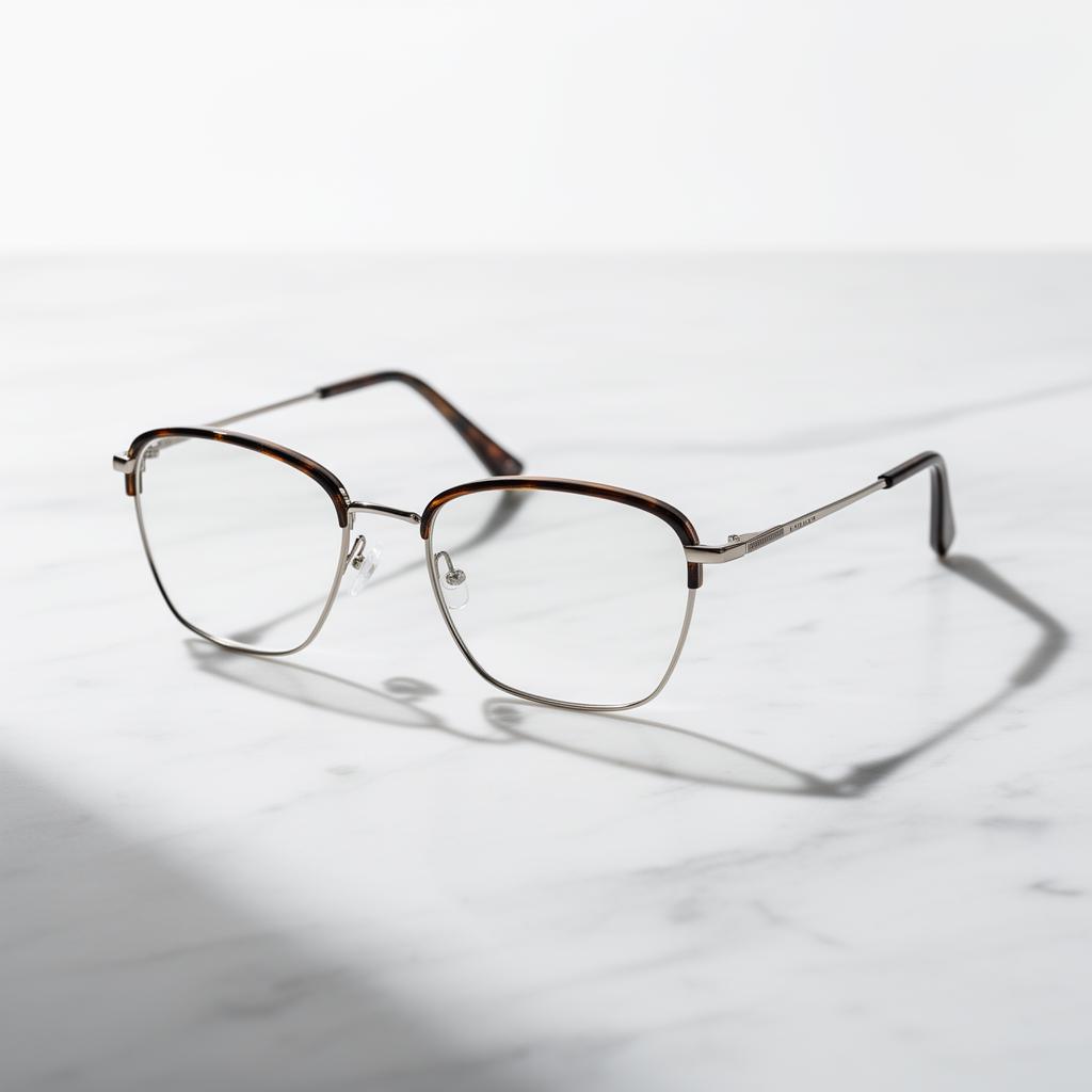 Premium designer eyeglasses on marble